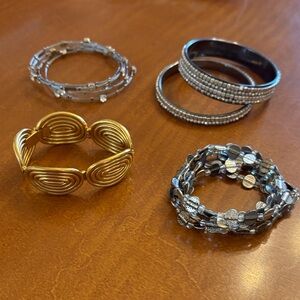 Elegant Gold and Silver Bracelet Set of Four